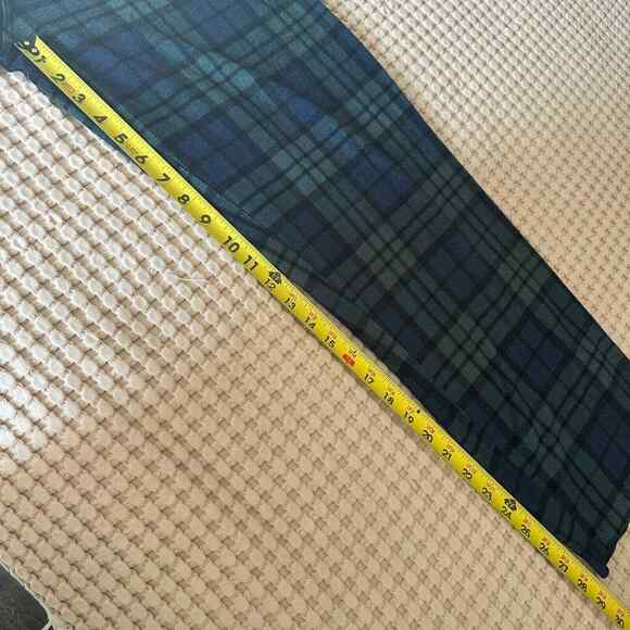 Green Plaid Fleece Lounge Pants Soft Touch Drawstring Waist Men's L - Picture 6 of 6